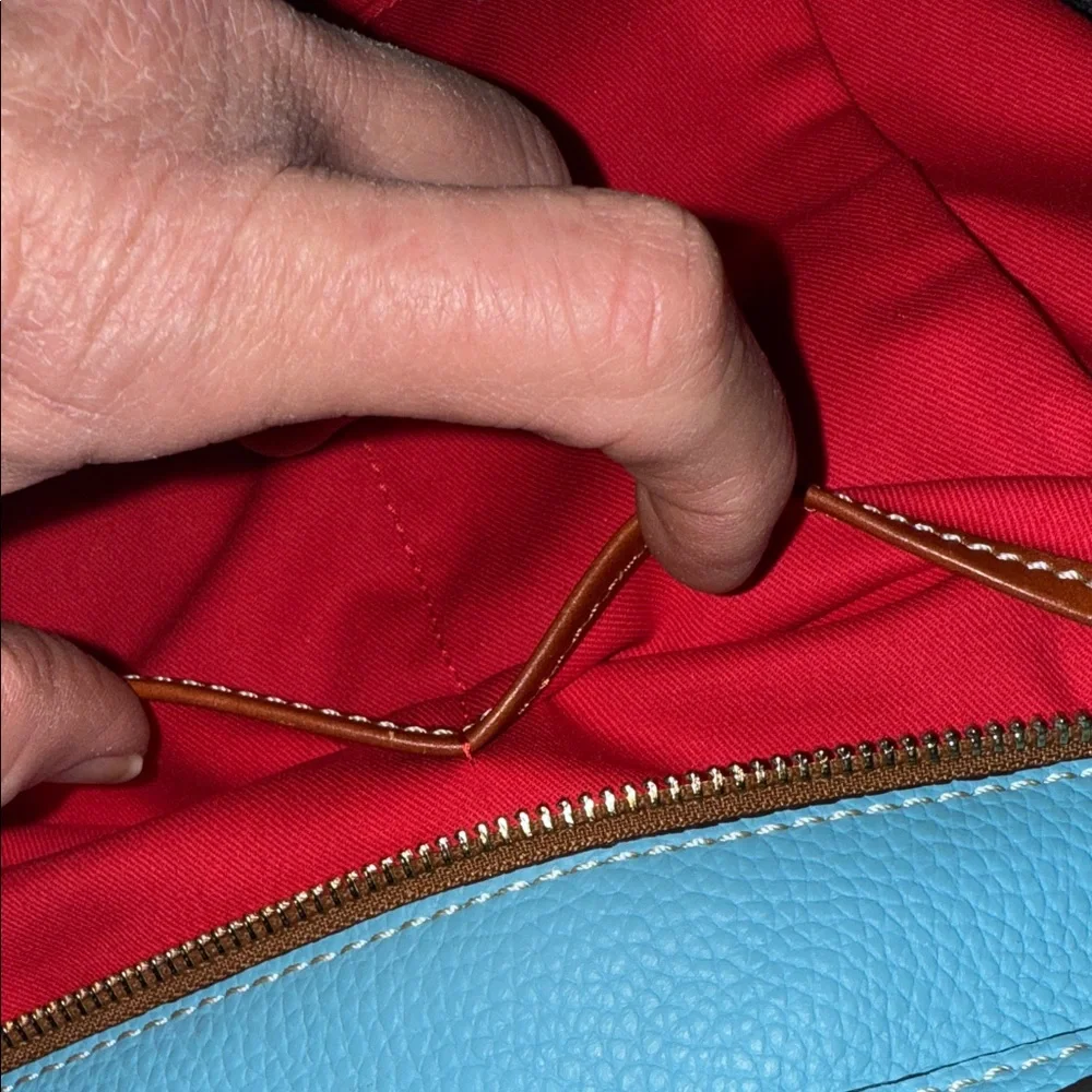 Dooney & Bourke Blue & Tan Leather Tote Bag LIKE NEW - Picture 13 of 15